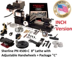 Sherline 4500-C 3.5" X 8" Lathe (inch) + "c" Package Adjustable Handwheels. Fixed Price $1372.63.