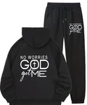 Women No Worries God Got Hoodie & Pants Set 2PC Sportswear Gym Suit S-xxl. Fixed Price $16.99.