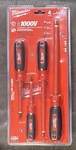 Milwaukee Tool 4 Pc 1000V Insulated Screwdriver Set W/ Roll Pouch. Fixed Price $34.99.