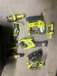 Ryobi 18V Battery 5-TOOL Set Drill/driver Impact Recip & Circular Saw. Fixed Price $60.00.