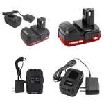 Tool Shop 18 Volt Lithium Ion 1.5 Ah Battery And Multi Chemistry Charger Kit Set. Fixed Price $84.95.