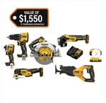 Dewalt DCK65001P1 20V Max Xr Brushless Cordless 6-TOOL Combo Kit. Fixed Price $600.00.
