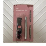 4-IN-1 Screwdriver Set Multi-bit Floral Handle Black Pink Red Silver. Fixed Price $7.94.
