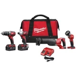 Milwaukee 2696-24 M18 Cordless Combo Compact Hammer DRILL/SAWZALL/1/4 Hex Impact. Fixed Price $541.10.