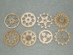 Group Includes 8 3" Custom Wooden Gears Cog Steampunk Wall Art. Fixed Price $26.95.