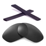 Walleva Polarized Black Lenses + Earsocks For Oakley Straight Jacket. Fixed Price $22.99.