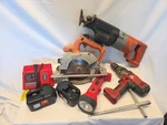 Milwaukee V18 Set. Sawzall 2 New Batteries Flashlight Drill Skill Charger.. Fixed Price $175.00.