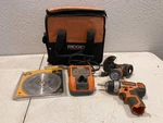 Ridgid 12V Drill R82008, Flashlight, Charger & Bag + Dewalt 7" Diamond Blad. Fixed Price $59.99.