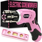 Electric Screwdriver Cordless Mini Drill Set - 4V Rechargeable Pink. Fixed Price $28.48.