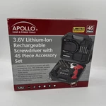 Apollo Tool Lightweight Cordless Screwdriver Set 3.6V Ion Rechargeable 45 Pc. Fixed Price $19.51.