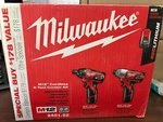 Milwaukee 2481-22 M-12 Cordless 2-TOOL Combo Kit. Fixed Price $199.99.