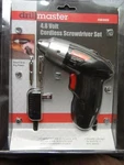 Cordless Screwdriver Kit 4.8 Volt 1/4 Home Improvement Light Duty Drillmaster. Fixed Price $25.00.