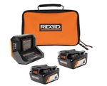 Ridgid 18V Lithium-ion (2) 4.0 Ah Battery Starter Kit With Charger And Bag. Fixed Price $124.99.