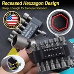 14PC Power Nut Driver Bit Set Dual 1/4 Quick Change Sae & Metric Mm Detent Shank. Fixed Price $6.42.