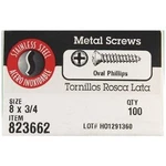 Hillman Stainless Steel Sheet Metal Screws No. 8 X 3/4 " Phillips Oval Head. Fixed Price $20.97.