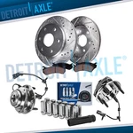 Front Drill Rotors Brake Pad + Wheel Hub 12PC Lugnut W/key For Envoy Trailblazer. Fixed Price $245.73.