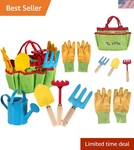 Little Gardener 6-PIECE Tool Set Lightweight Kids Gardening Kit With Tote. Fixed Price $31.34.