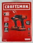 Craftsman CMCK200C2 20V Cordless Drill Driver Combo Kit CMCF800 CMDD700. Fixed Price $104.99.