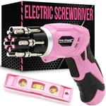 Electric Screwdriver Cordless Mini Drill Set - 4V Rechargeable Pink .... Fixed Price $29.92.
