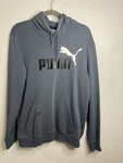 Puma Blue Pullover Hoodie Men's Logo Accent Kangaroo Pocket Cotton Blend. Fixed Price $13.99.