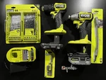 Ryobi One+ Hp 18V Brushless Cordless 2-TOOL Combo Kit PBLCK122K2/A972502/A10FB1G. Fixed Price $219.00.