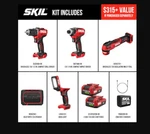 Skil Pwr Core 12-VOLT 5-TOOL Brushless Power Combo Kit Newest Model CB8368A. Fixed Price $153.99.