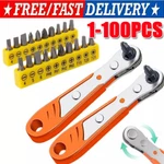 Ratcheting Right Angle Screwdriver Hex 90 Degree Offset + 10PC Bits Set!. Fixed Price $38.99.