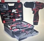 12V Cordless Drill/driver Tool Set, Li-ion Battery, 33-PIECE, Red/black. Fixed Price $189.99.