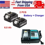 2 Pcs 6.0AH 18V Lithium Battery For Makita Lxt BL1850 BL1830 BL1860 With Charger. Fixed Price $52.49.
