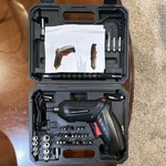 Cordless Screwdriver 47-PIECE Set, Lithium-ion, Black Red, Pistol Shape, Case. Fixed Price $18.19.