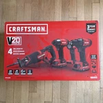 Craftsman V20 Cordless Combo Kit Tools Drills Red (CMCK420D2) New In Box. Fixed Price $189.99.