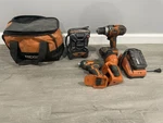 Ridgid R86034 18V Cordless Impact Driver Led Flashlight Tool And Power Drill Set. Fixed Price $200.00.