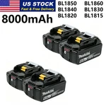 4 Pack 8.0AH 18V For Makita Lxt Lithium-ion BL1860B BL1830TOOL Battery. Fixed Price $65.40.