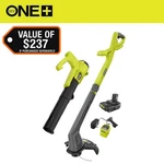 Ryobi One+ 18V Cordless String Trimmer/edger & Blower/sweeper Combo 2-TOOLS. Fixed Price $99.99.