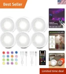 Compact 2.5'' Rechargeable Led Puck Lights - Wireless Touch & Remote Control. Fixed Price $50.99.
