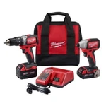 Milwaukee 2893-22CX M18 2-TOOL Combo Kit Hammer Drill, Impact Driver Batteries. Fixed Price $261.98.