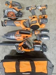 Ridgid 18V Cordless Tool Combo Kit W/ 3 Batteries, Charger & Bag. Fixed Price $299.90.