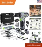 108PCS Power Set With Lithium-ion Drill And Ergonomic Toolbox Comfort. Fixed Price $116.09.