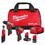 Milwaukee Electric M12 Fuel 3-TOOL Combo Kit. Fixed Price $449.00.