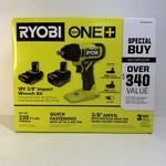 Ryobi One+ 18V 3/8 In Impact Wrench Kit 220 Ft-lbs, 2AH/4AH Li-ion+chgr. Fixed Price $169.87.