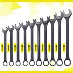 10 Pcs 34-50MM Metric Jumbo Combination Wrench Set W/ Pouch, Black-oxide. Fixed Price $125.00.