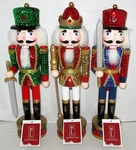 Red Sequin Jacket Wooden Christmas Nutcrackers 14.25" Set Of 3 By Northlight. Fixed Price $89.99.
