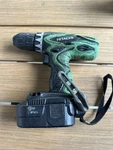 Hitachi 18V 1/2" Cordless Drill Kit W/ 2.0 Ah Battery, Ds 18DVF3 Video Tested. Fixed Price $30.00.