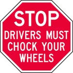 Lyle ST-016-12HA Reflective Chock Wheels Stop Sign, In H, W,. Fixed Price $28.89.