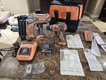 Ridgid 16G 18V Hyperdrive Brushless Finish Nailer R09892B & R86008 Drill W Batt. Fixed Price $180.00.