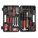 148PCS Household Kit Set With Case - Red Iron Mechanics Tools For Home Diy. Fixed Price $42.99.