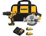 Dewalt 20V Max Cordless Drill Circular Saw Kit DCK252D2 Tool. Fixed Price $245.00.
