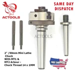 Mini Lathe Chuck 50MM With MT1 And MT2 Arbour Thread 14 X 1MM Usa Actools. Fixed Price $94.23.