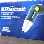 Mastercraft Pivoting Cordless Screwdriver Kit Rechargeable 26 Pieces 4.8V 220RPM. Fixed Price $24.93.