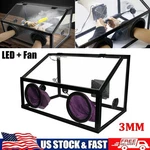 Enclosed Electric Grinding Polisher Acrylic Dust Box Cover With Led & Fan 3MM. Fixed Price $99.99.
